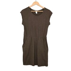 H&M Women's Brown Divided Cotton Modal Pocket Mini Dress S